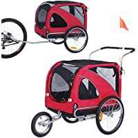 leonpets 2 en 1 mascotas transportswagen para Jogger-remolque de bicicleta 10202 (Rojo)
